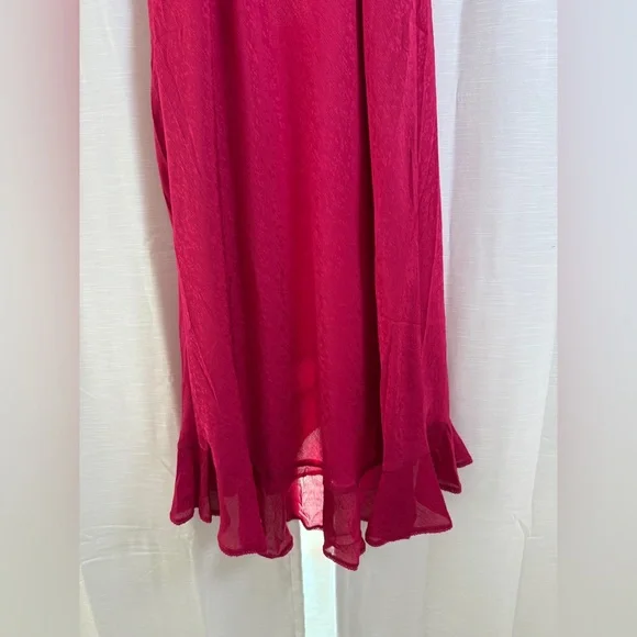 Loucia Pink Ruffle Midi Dress | Romantic Date Night, Cocktail Holiday NWT Size M - Picture 9 of 12